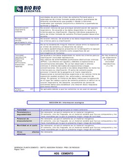 GERENCIA  PLANTA CEMENTO -  DEPTO. ASESORIA TECNICA - PREV. DE RIESGOS