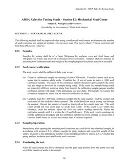 AOSA Seed Testing Procedures | PDF | Seed | Calibration