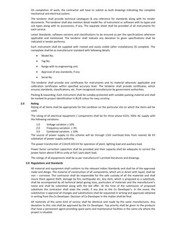 On completion of work, the contractor will have to submit as built drawings indicating the complete
mechanical and electrical