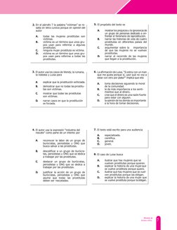 Módulo de 
lectura crítica 
7 
 
 
3. El autor usa los casos de Wendy, la rumana, 
la Valeska y Luisa para 
 
A. 
explicar qu