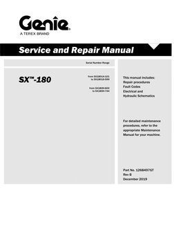 Service and Repair Manual 
 
 
 
 
 
 
 
 
 
 
 
Serial Number Range