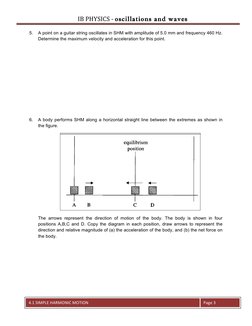 Simple Harmonic Motion Worksheet | PDF | Oscillation | Waves