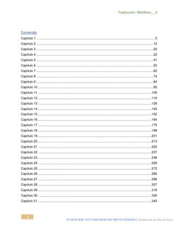 Traducción: WeiShen__V 
 
2 
NO RESUBIR, NO COMPARTIR SIN PREVIO PERMISO | Traducción sin fines de lucro 
 
Contenido 
Capítu