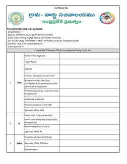 Caste Certificate Application Process AP | PDF