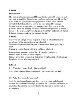 2
C.W-66
Introduction
The story is about a man named Horace Danby who is 50 years old and 
everyone around him thinks he is a