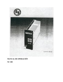MANUAL DE OPERACIÓN
NC 100
