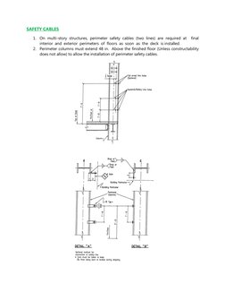 SAFETY CABLES 
1. On multi-story structures, perimeter safety cables (two lines) are required at  final  
interior  and  exte