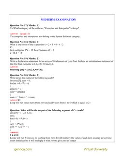 CS201 Midterm Solved Papers by Moaaz | PDF | Pointer (Computer ...