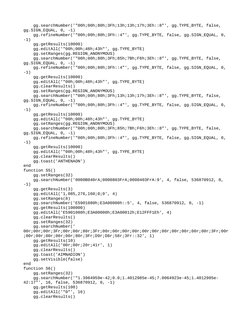 gg.searchNumber('"00h;00h;80h;3Fh;13h;13h;17h;3Eh::8"', gg.TYPE_BYTE, false, 
gg.SIGN_EQUAL, 0, -1)
    gg.refineNumber('