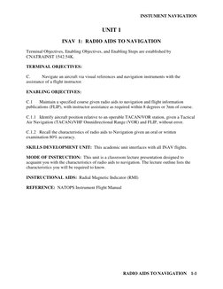 INSTUMENT NAVIGATION 
 
RADIO AIDS TO NAVIGATION    1-1 
UNIT 1 
 
INAV  1:  RADIO AIDS TO NAVIGATION 
 
Terminal Objective