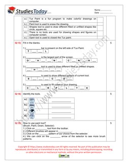  
 
 
Name………………… 
 
Date  …………………… 
Copyright © https://www.studiestoday.com All rights reserved. No part of this publicatio