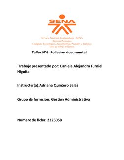 Servicio Nacional de Aprendizaje - SENA
Regional Antioquia
Complejo Tecnológico, Agroindustrial, Pecuario y Turístico