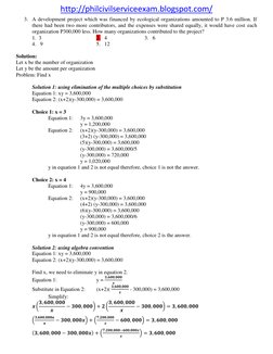 Civil Service Exam Math Problems | PDF | Equations | Prices