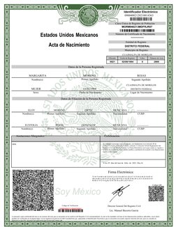 Identificador Electrónico
09004002120210014363
Estados Unidos Mexicanos
Acta de Nacimiento
 
Clave Única de Registro de Pobla