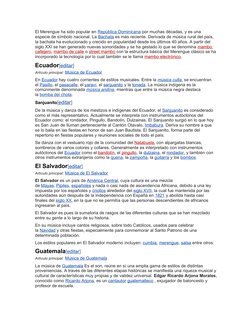 El Merengue ha sido popular en República Dominicana por muchas décadas, y es una 
especie de símbolo nacional. La Bachata es