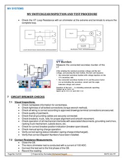 MV Switchgear Testing Procedures | PDF | Relay | Transformer