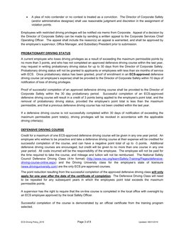 ECS Driving Policy_2019 
Page 3 of 8 
Updated: 08/01/2019 
 
 
• 
A plea of nolo contender or no contest is treated as a conv