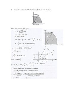 6         Locate the centroid C of the shaded area OABD shown in the Figure.
