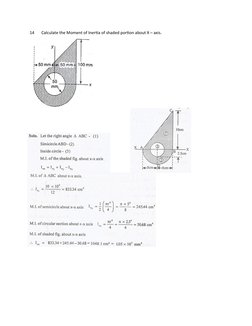 14       Calculate the Moment of Inertia of shaded portion about X – axis.
