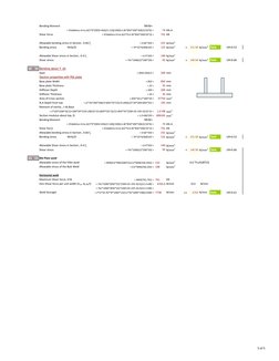 Bending Moment 
Mrib=
= IF(Address Error,8/2*0*((850-450)/2-110)/1000,4.36*850*200*200/2/10^6) =
74 kN.m
Shear force
= IF(Add