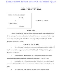UNITED STATES DISTRICT COURT 
SOUTHERN DISTRICT OF FLORIDA 
 
 
 
UNITED STATES OF AMERICA, 
 
Plaintiff, 
 
v. 
 
FANE LOZMA