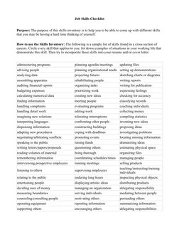 Position Skill Checklist Job Skills Inventory Checklist | PDF | Information | Thought