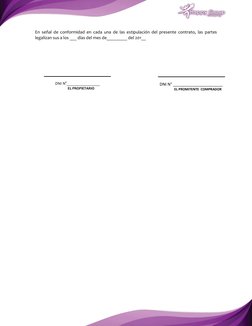En señal de conformidad en cada una de las estipulación del presente contrato, las partes 
legalizan sus a los ___ días del