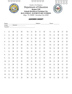 60-Question Bubble Answer Sheet PDF | PDF