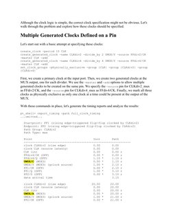 Although the clock logic is simple, the correct clock specification might not be obvious. Let's 
walk through the problem and