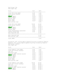 Path Group: CLK
  Path Type: max
  Point                                    Incr       Path
  -----------------------------