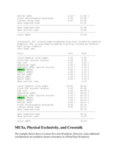 FF2/CK (DFF)                             0.00 *    21.90 r
  clock reconvergence pessimism            0.00      21.90
  lib