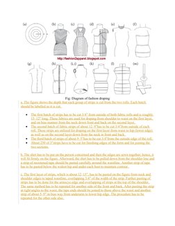 Fig: Diagram of fashion draping
a. The figure shows the depth that each group of strips is cut from the two rolls. Each batch