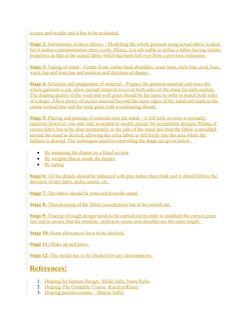 texture and weight and it has to be evaluated. 
Stage 2: Substitution of dress fabrics – Modelling the whole garment using ac