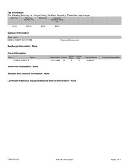TXM1101-0121
Page
of
(Policy # 11407202227)
2
3
Fee Information
The following fees may be charged during the life of the poli