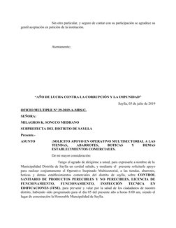 Sin otro particular, y seguro de contar con su participación se agradece su
gentil aceptación en petición de la institución.
