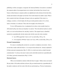 6 
 
 
publishing a website, newspaper, or magazine: the American Diabetes Association is considered 
the corporate autho