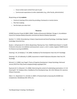 _____________________________________________________________________________________ 
Test Blueprinting II: Creating a Test