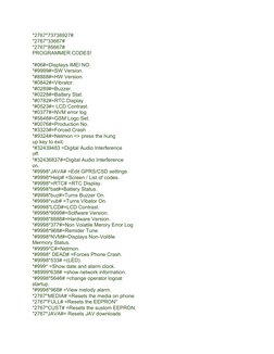 Comprehensive Mobile Reset Codes Guide | PDF | Mobile ...
