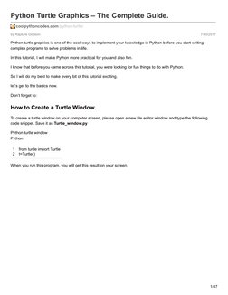 Python Turtle Graphics The Complete Guide | PDF | Parameter (Computer ...