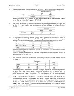 Application of Statistics 
Tutorial 4 
Hypothesis Testing 
 
Foundation in Science 
 
 
 
 
 
 
 
           
      Page 10 o