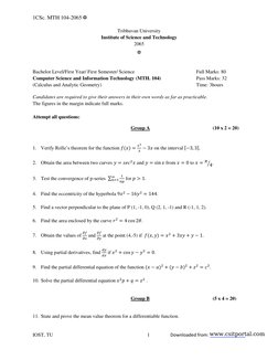 1CSc. MTH 104-2065 ✡ 
IOST, TU 
 
 
 
 
 
1 
Downloaded from: 
  
 
Tribhuvan University 
Institute of Science and Technology