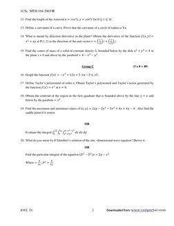 1CSc. MTH 104-2065 ✡ 
IOST, TU 
 
 
 
 
 
2 
Downloaded from: 
  
 
12. Find the length of the Asteroid                 for