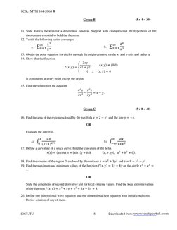 1CSc. MTH 104-2068 ✡ 
IOST, TU 
 
 
 
 
 
8 
Downloaded from: 
  
 
Group B 
 
 
 
(5 x 4 = 20) 
 
11. State Rolle’s theorem