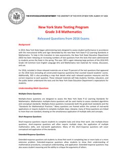 THE STATE EDUCATION DEPARTMENT / THE UNIVERSITY OF THE STATE OF NEW YORK / ALBANY, NY 12234 
 
 
 
New York State Testing Pro