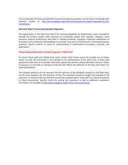 The scoring rubric for short and extended constructed-response questions can be found in the grade-level 
Educator 
Guides