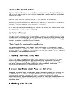 Objectives of the Research Problem
Objectives define specific goals we set out to achieve in our research study. The objectiv