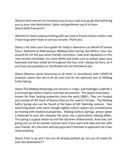 Tour Guide Script for Island Adventure | PDF