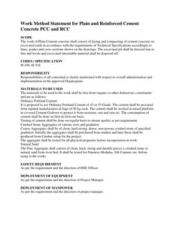 PCC and RCC Work Method Statement | PDF | Cement | Concrete
