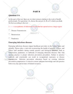 PART B 
Questions 1-6 
In this part of the test, there are six short extracts relating to the work of health 
professionals