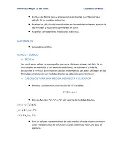 Universidad Mayor De San simón 
Laboratorio De Física l

Conoces de forma clara y precisa como afectan las incertidumbres al